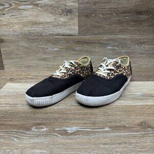 Toms Cordones Indio Leopard Canvas Platform Sneaker Women's Size 8